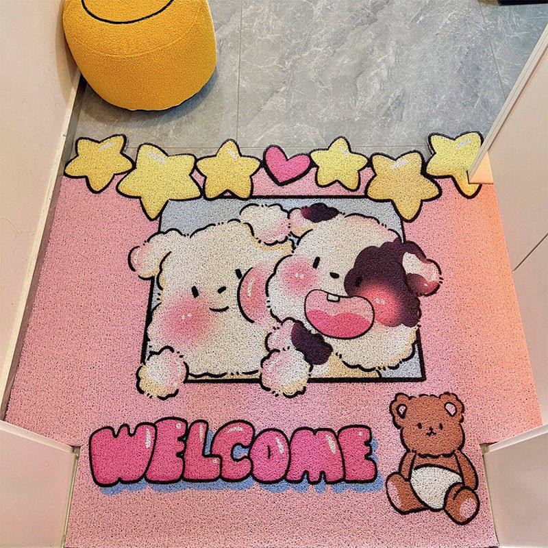 卡通星星小狗家用入户门脚垫丝圈进门口玄关可裁剪刮泥蹭土地垫,居家布艺,家用脚垫,淘宝优惠券,粉丝福利购,淘宝优惠卷