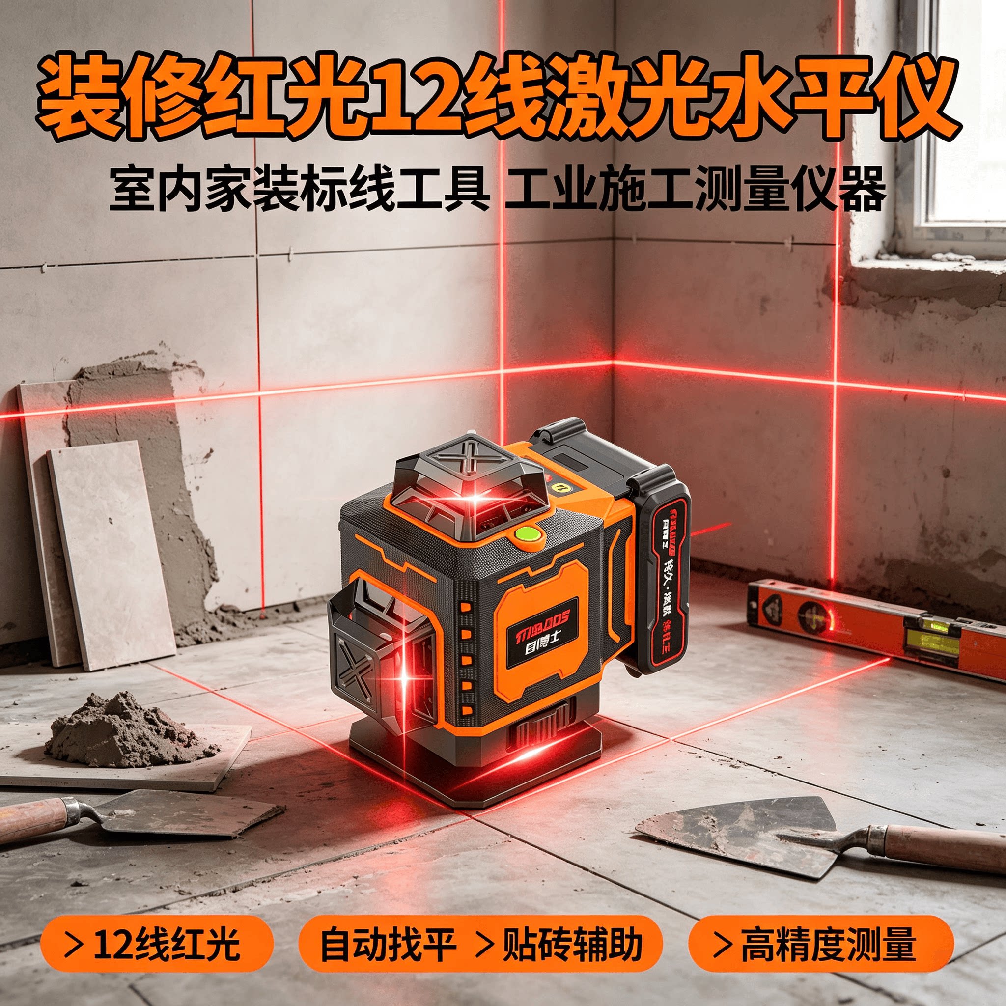 装修红光12线激光水平仪工业施工测量仪器室内家装标线工具
