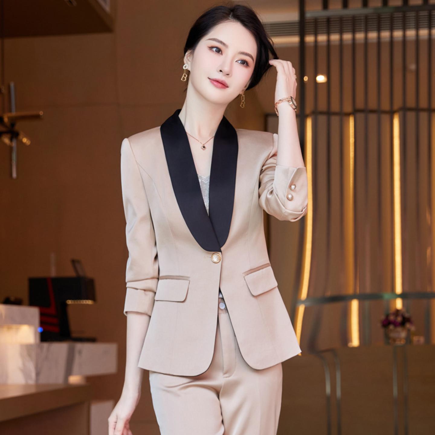高级感醋酸西装白领职业套装女