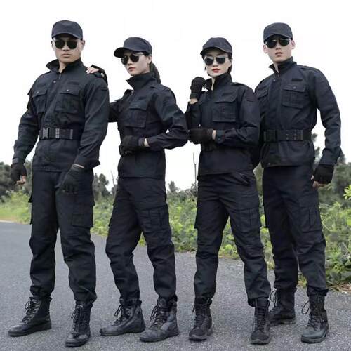 网格作训服套装男保安训练服春秋