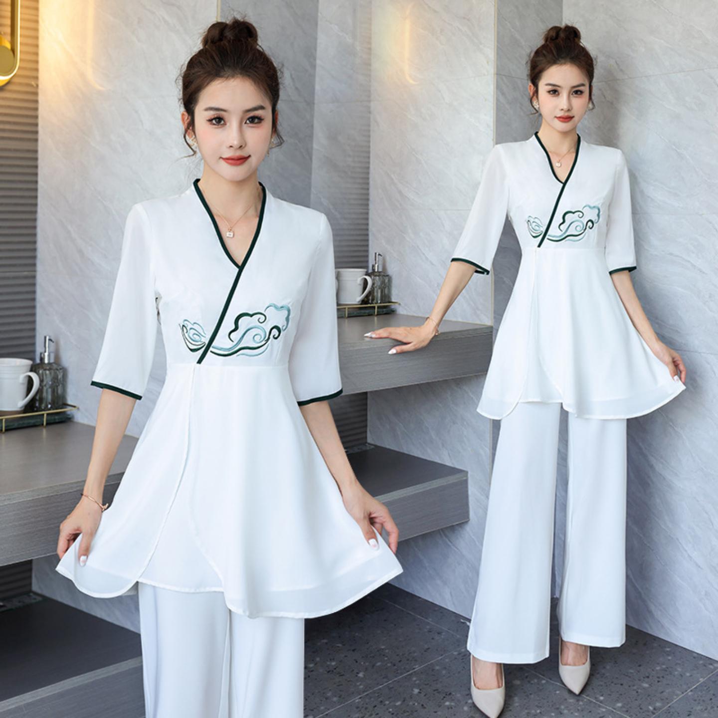 美容院美容师工作服女spa养生馆