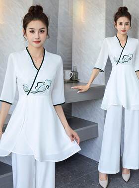 美容院美容师工作服女spa养生馆