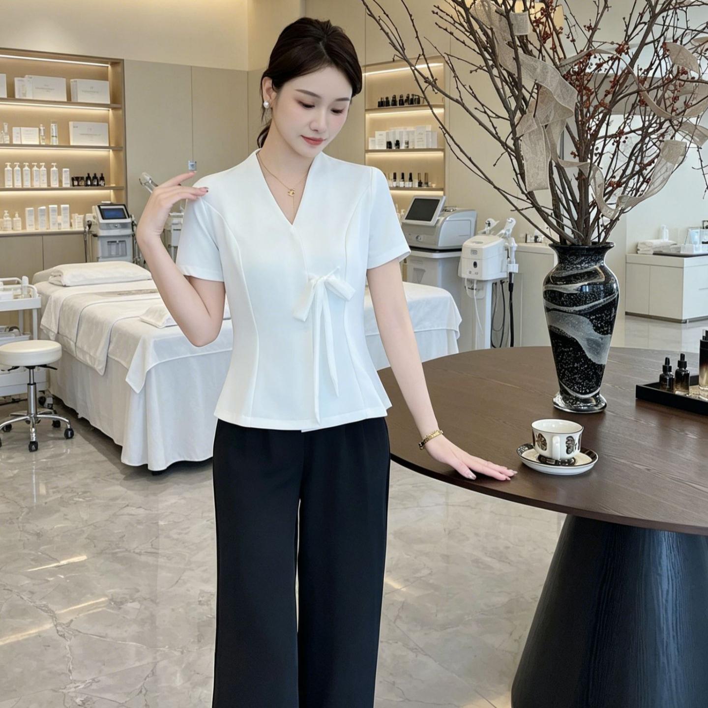 按摩足浴店韩式美容师工服女