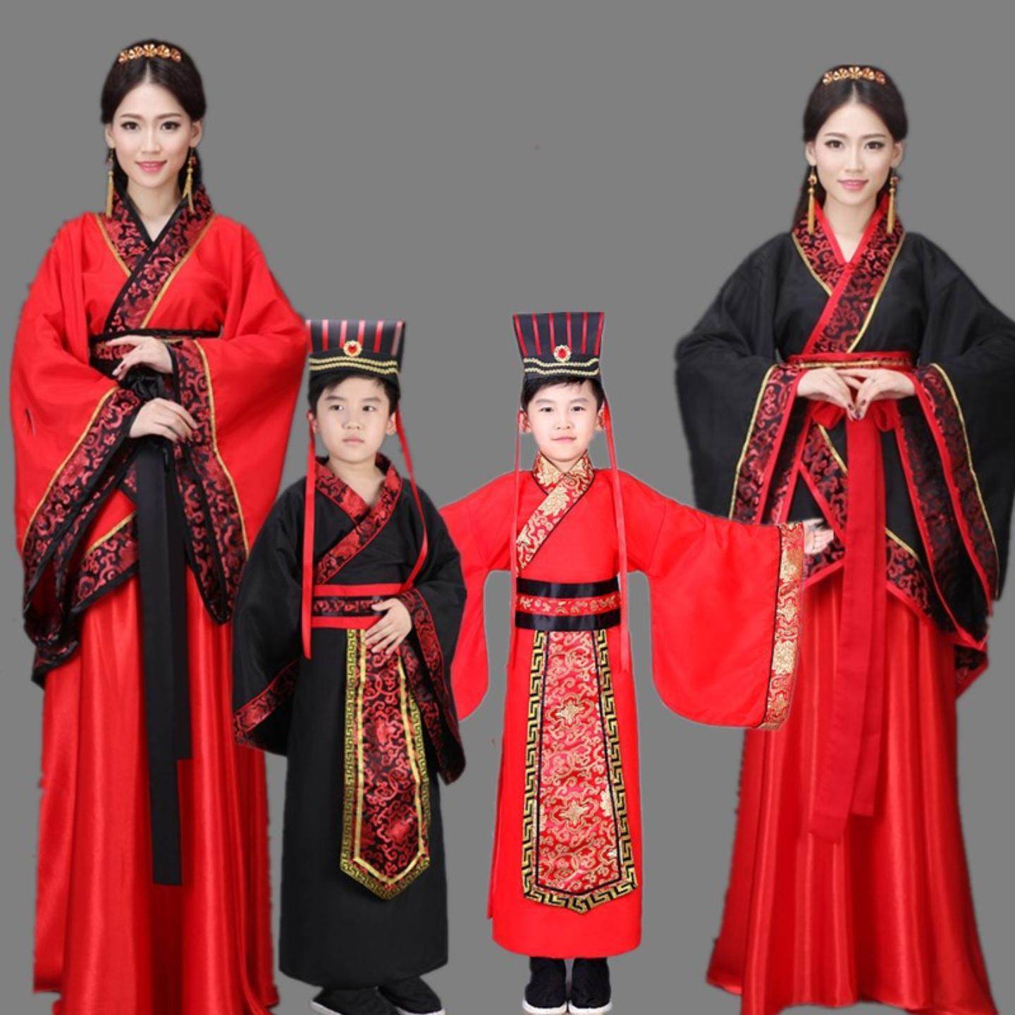 中式儿童汉服母子中国唐装宋服