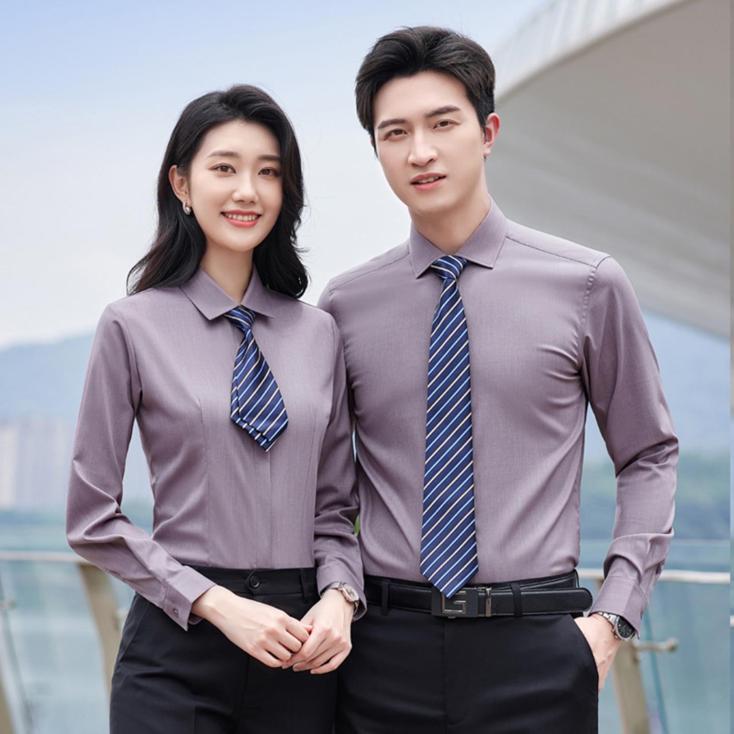 秋季男女同款平纹弹力长袖蓝色