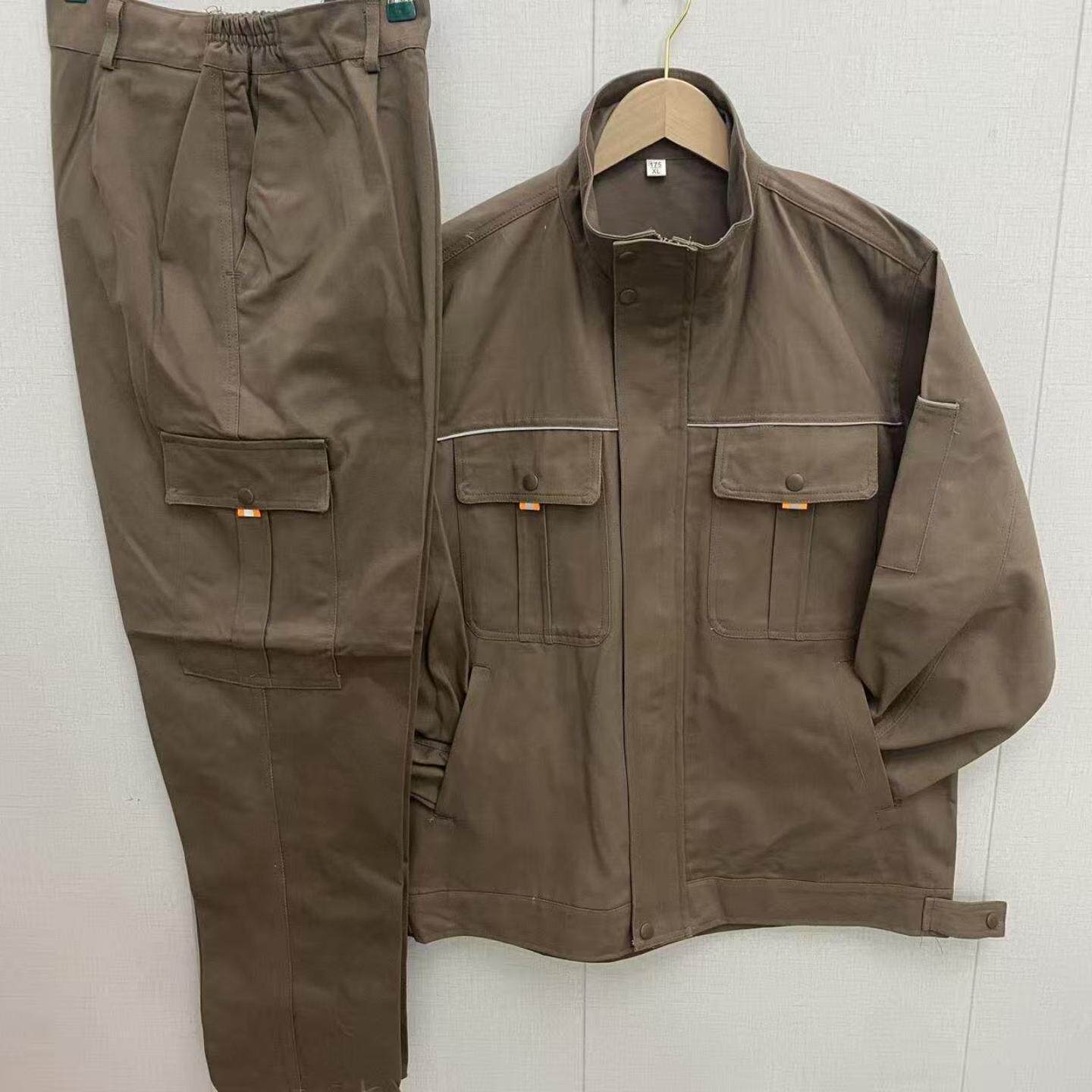 纯棉加厚电焊工作服套装男士上衣