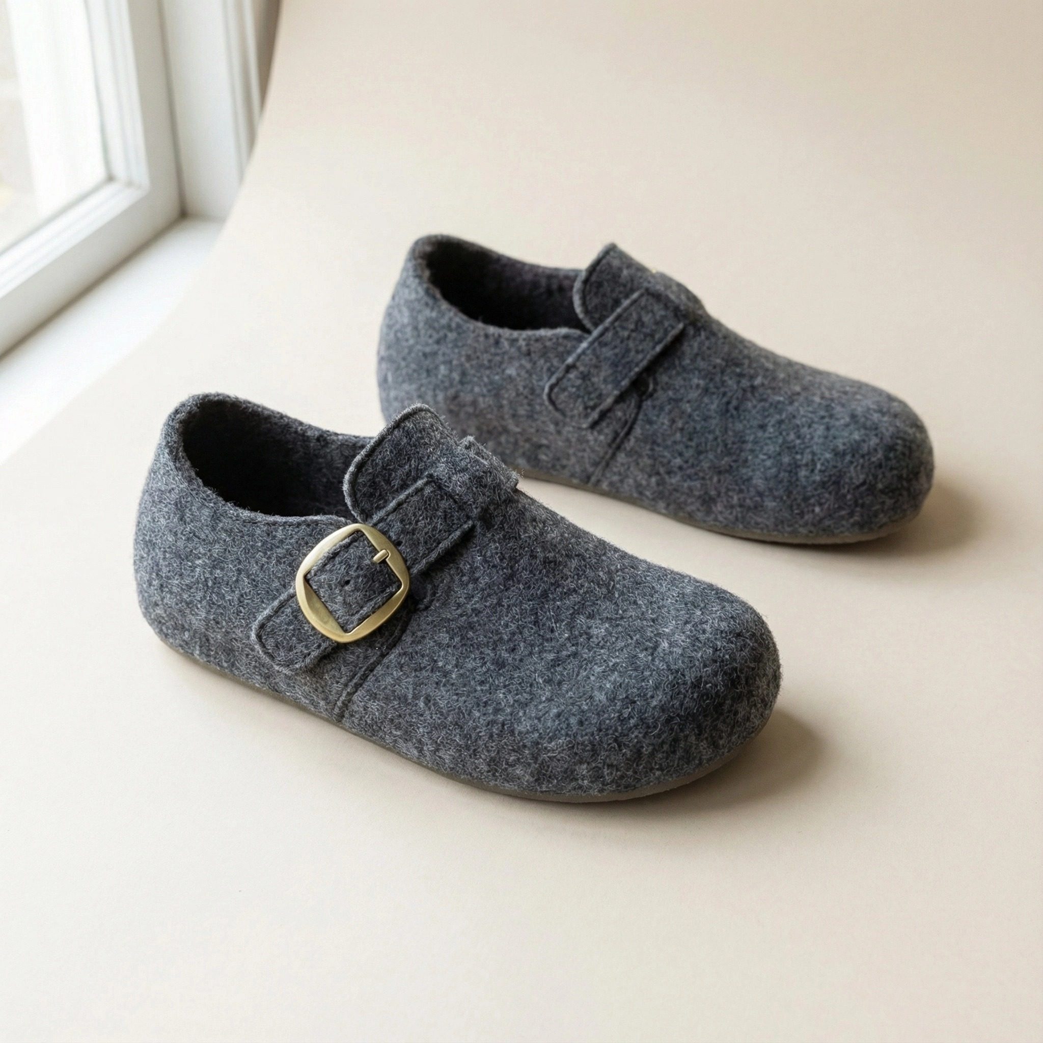 勃肯鞋加绒女「3cm毛呢羊羔绒」全包毛绒保暖灰色松弛感冬雪地靴,女鞋,勃肯鞋/软木鞋,淘宝优惠券,粉丝福利购,淘宝优惠卷