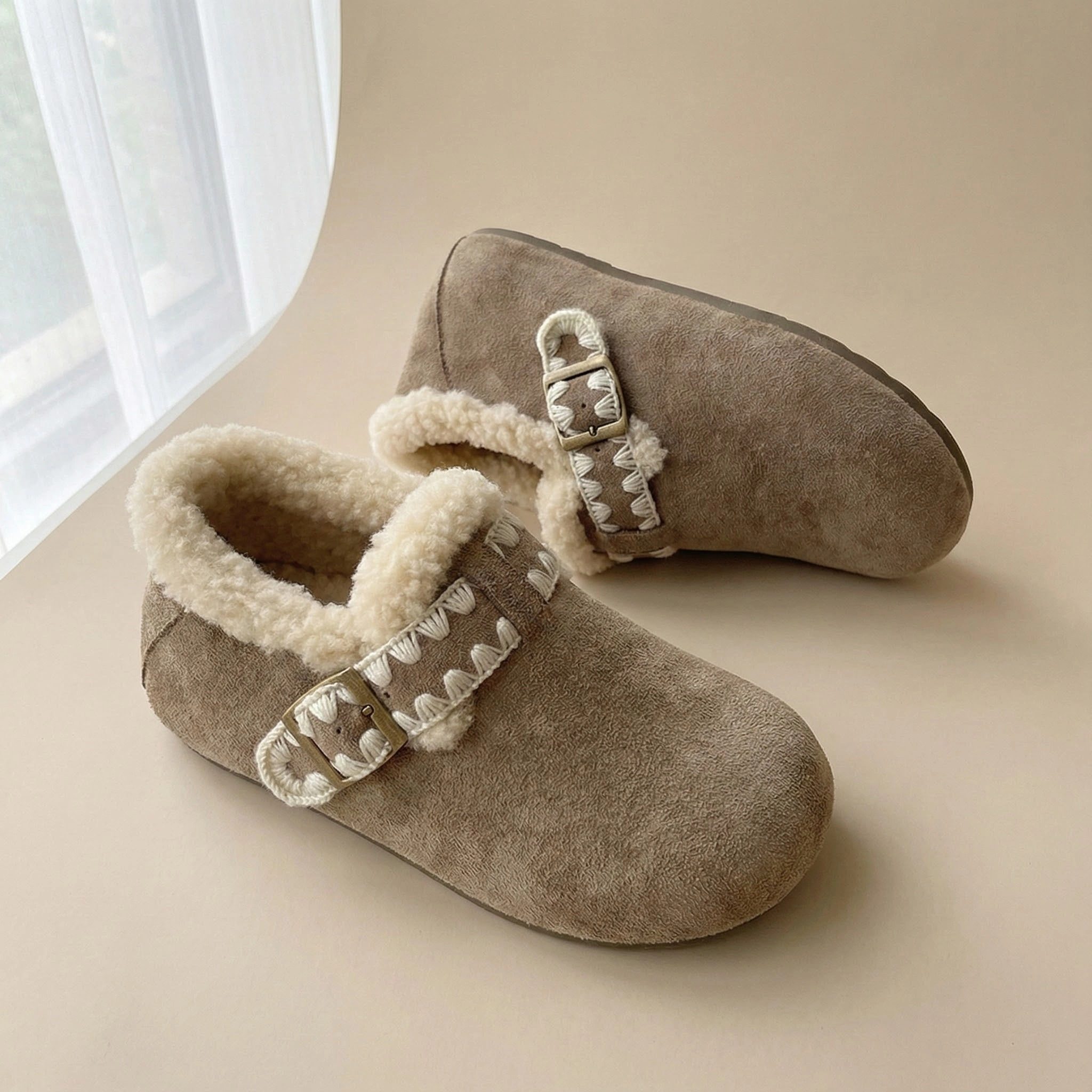 内增高勃肯鞋女「5cm一脚蹬」厚底加绒小土豆雪地靴女士毛毛鞋子,女鞋,勃肯鞋/软木鞋,淘宝优惠券,粉丝福利购,淘宝优惠卷