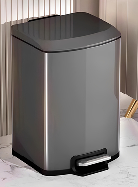 JF厨房不锈钢垃圾桶家用大号容量2025新款脚踩客厅脚踏式收纳带盖