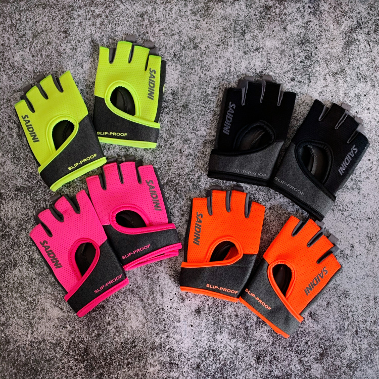 健身情侣款男女运动手套器械防滑运动透气舒适好看撸铁荧光色字母 健身情侣款男女运动手套器械防滑运动透气舒适好看撸铁荧光色字母