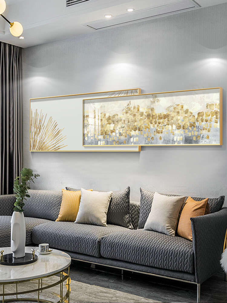 轻奢风格客厅装饰画、高档沙发背景墙挂画、简约现代新风格大气抽