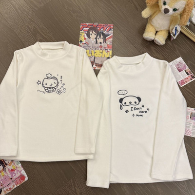 日系可爱哈喽kt猫刺绣德绒打底衫