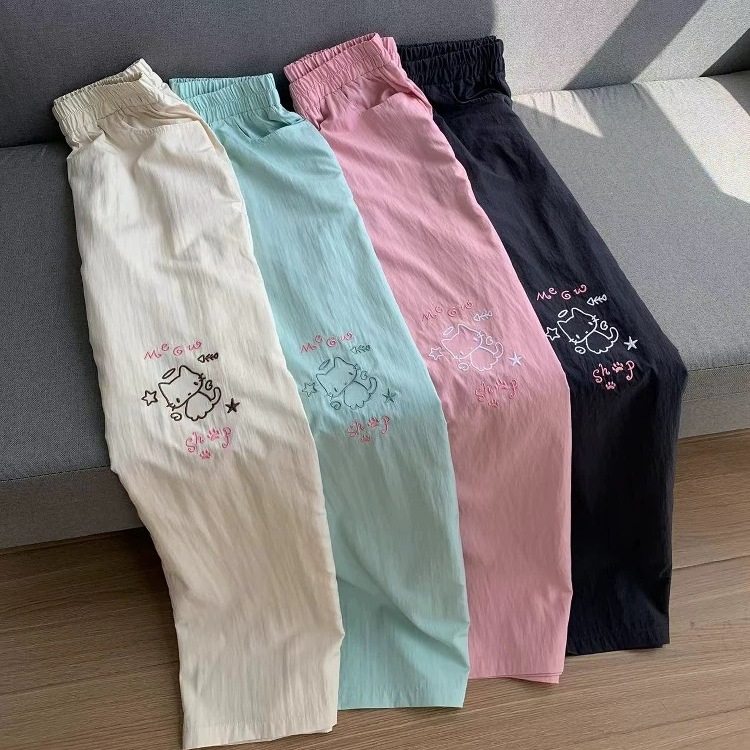 日系可爱猫咪休闲裤宽松