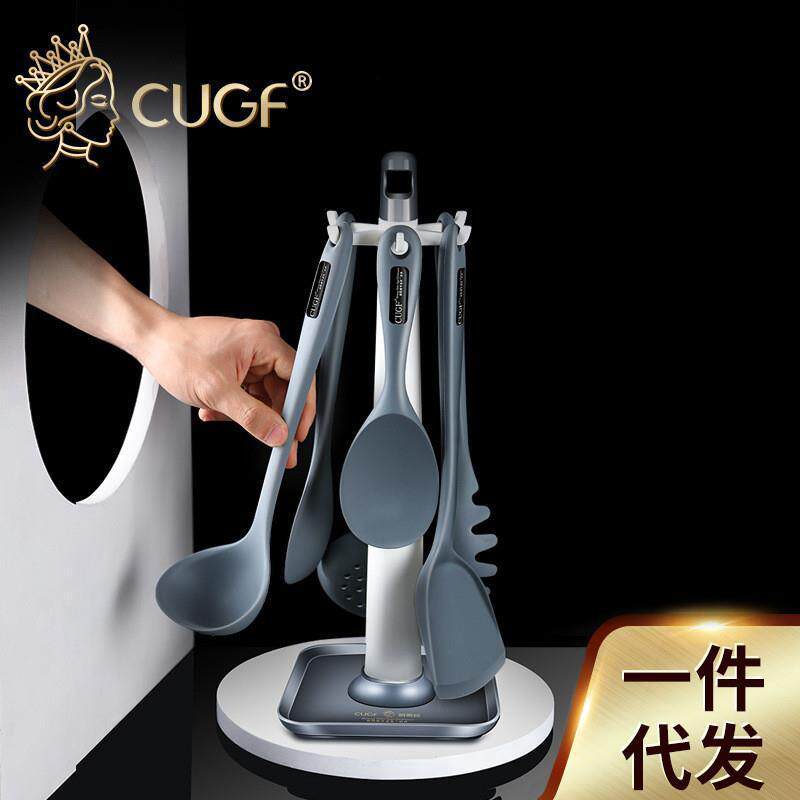 家用硅胶锅铲炒菜铲子不粘锅专用耐高温厨具套装矽蛙哇胶汤勺子烧
