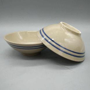 七十年代的碗覆古餐具怀旧老式八大传统扣碗老式蓝边碗斗笠碗面汤