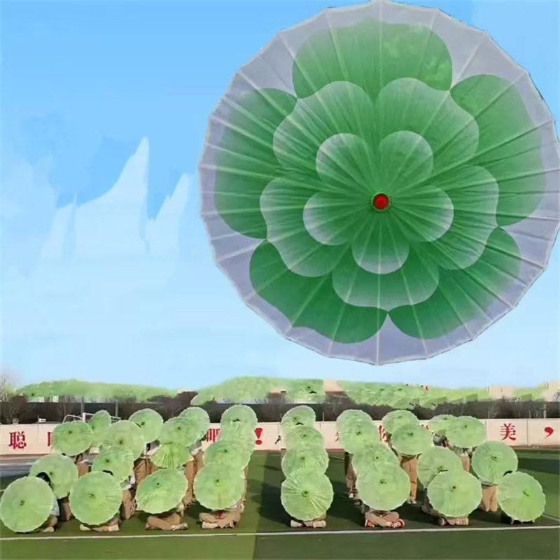 茉莉花开舞蹈伞中国风演出绿色伞