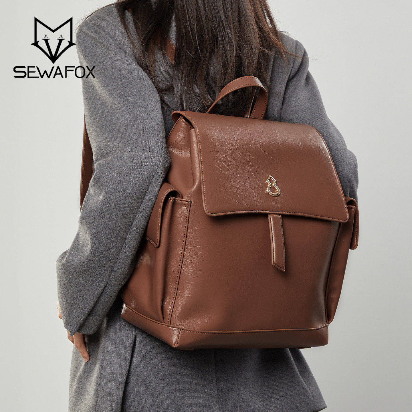 小众设计感复古双肩包女2025新款大容量皮质背包时尚通勤旅行书包