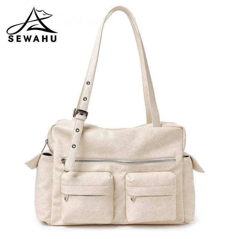 休闲腋下单肩包女学生百搭高级感手提包大容量通勤电脑皮质托特包