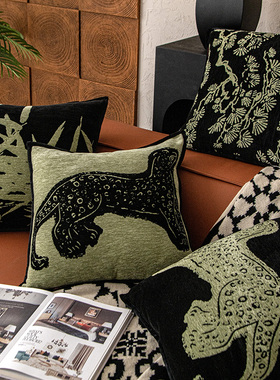 覆古风格雪尼尔枕头沙发客厅枕头靠垫高端床腰枕套无障碍豪华无芯