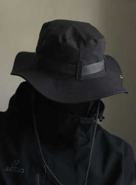 户外遮阳帽男款登山徒步帽子防晒透气渔夫帽大帽檐夏季防泼水男士