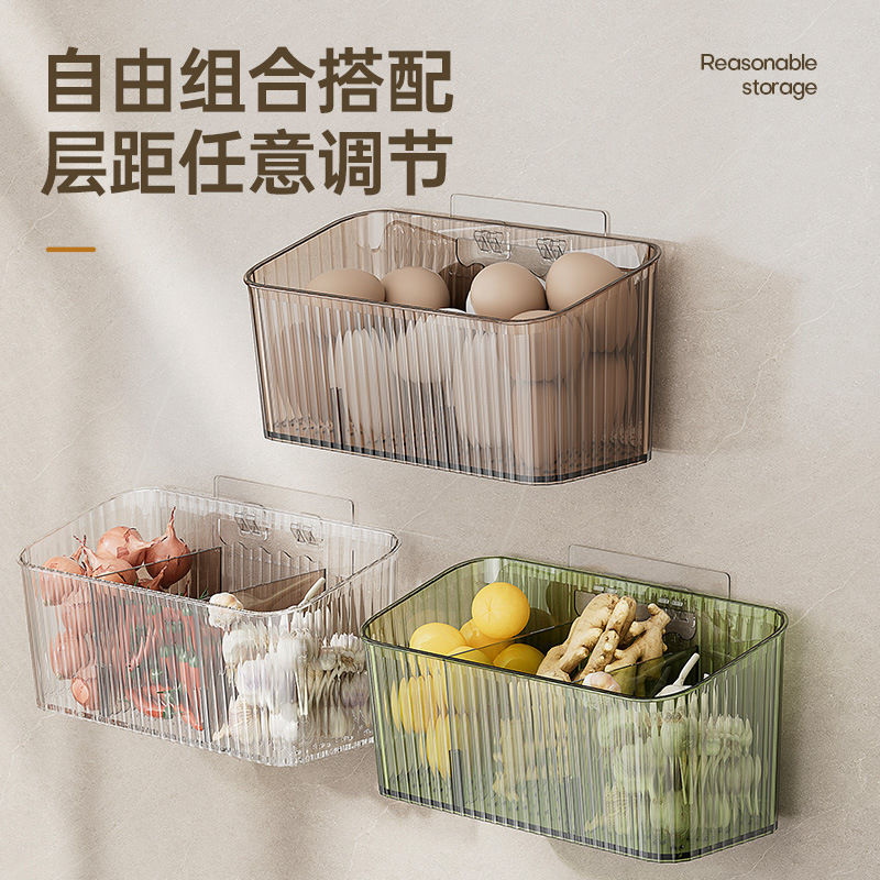 壁挂葱姜蒜收纳神器挂墙置物篮厨房置物架蒜头生姜收纳盒收纳筐