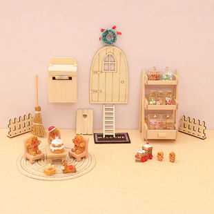 Dollhouse娃娃屋跨境新品 饰 圣诞系列信箱圣诞饼干人diy微缩场景装