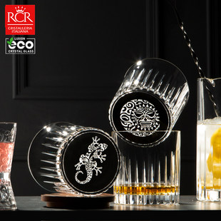 意大利进口水晶杯威士忌酒杯套装家用创意杯图腾毛利人XO洋酒杯子