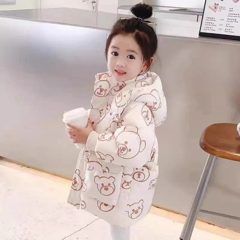 女童儿童羽绒服中长款冬