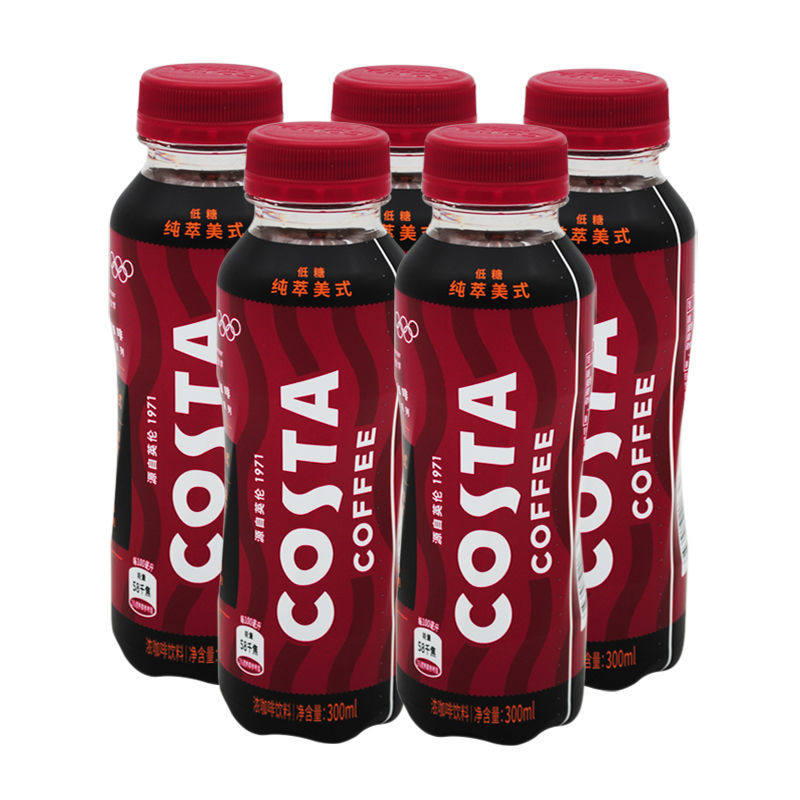 新货 可口可乐 Costa纯萃美式300ml*5瓶 即饮咖啡 尝新装