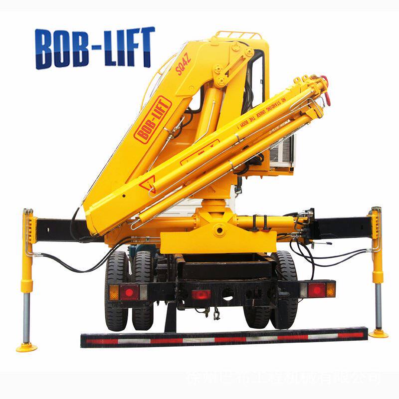 工厂自制小型折臂汽车吊车运输车液压卡车吊4吨起重机可加操作室