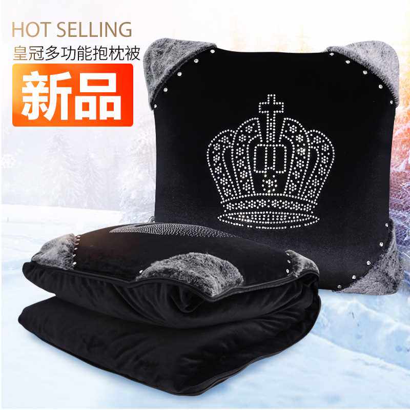 新款普晶车载抱枕被子两用高档抱枕汽车用品折叠空调被后排车用靠