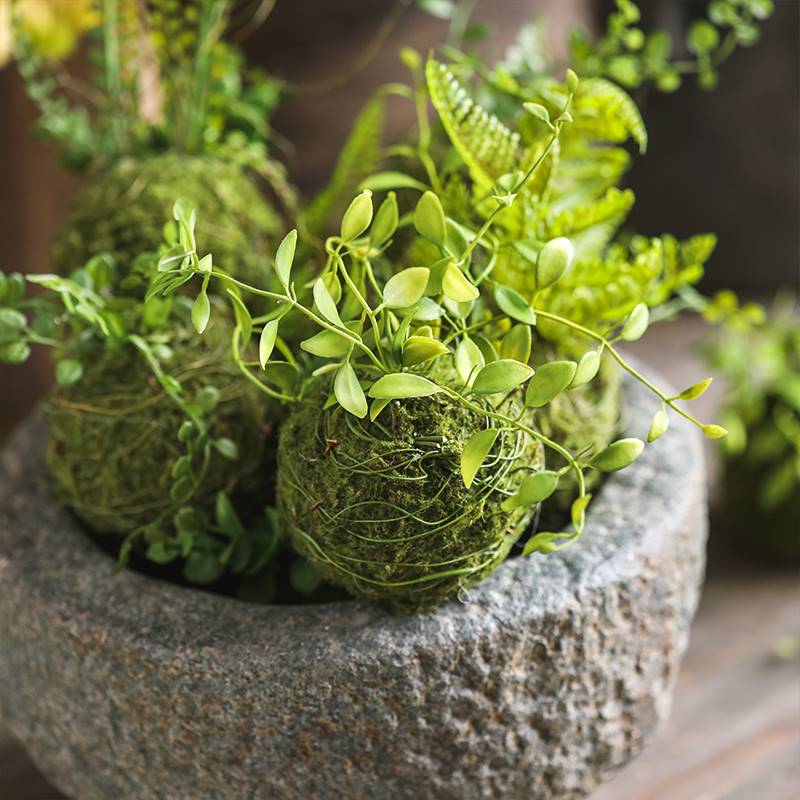 蕨叶小草球仿真苔藓球造景装饰品摆件仿真绿植室内家居饰品小摆件