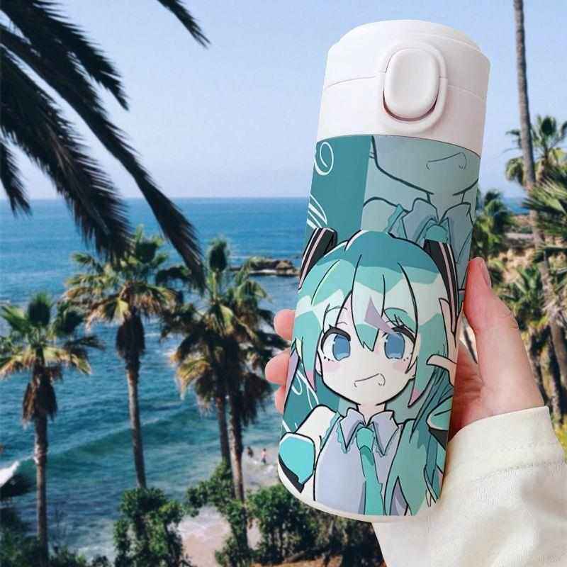 初音未来miku保温杯大容量颜男女携带水壶小巧高轻便不锈钢值杯子