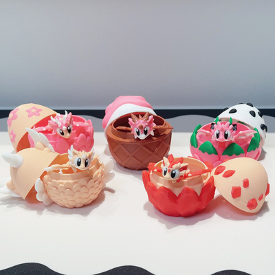 5个装套餐可爱呆萌的3D打印龙+龙蛋模型塑料玩具装饰摆件节日礼物