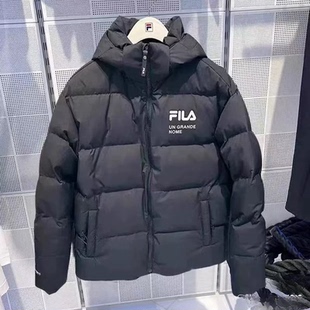 FILA斐乐羽绒服2025冬季新款男女运动休闲连帽羽绒服保暖轻便外套