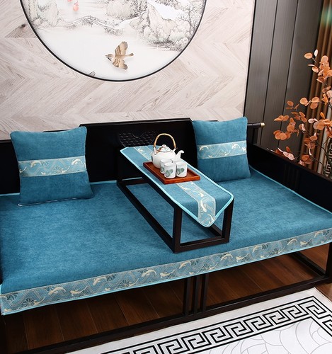 中式罗汉床坐垫盖布垫实木沙发垫套四季通用防滑罗汉床床单专用垫