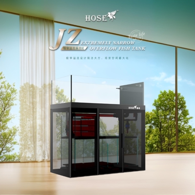 赫希三代鱼缸水族箱底滤客厅超白玻璃溪流缸侧溢流海缸鱼缸强排