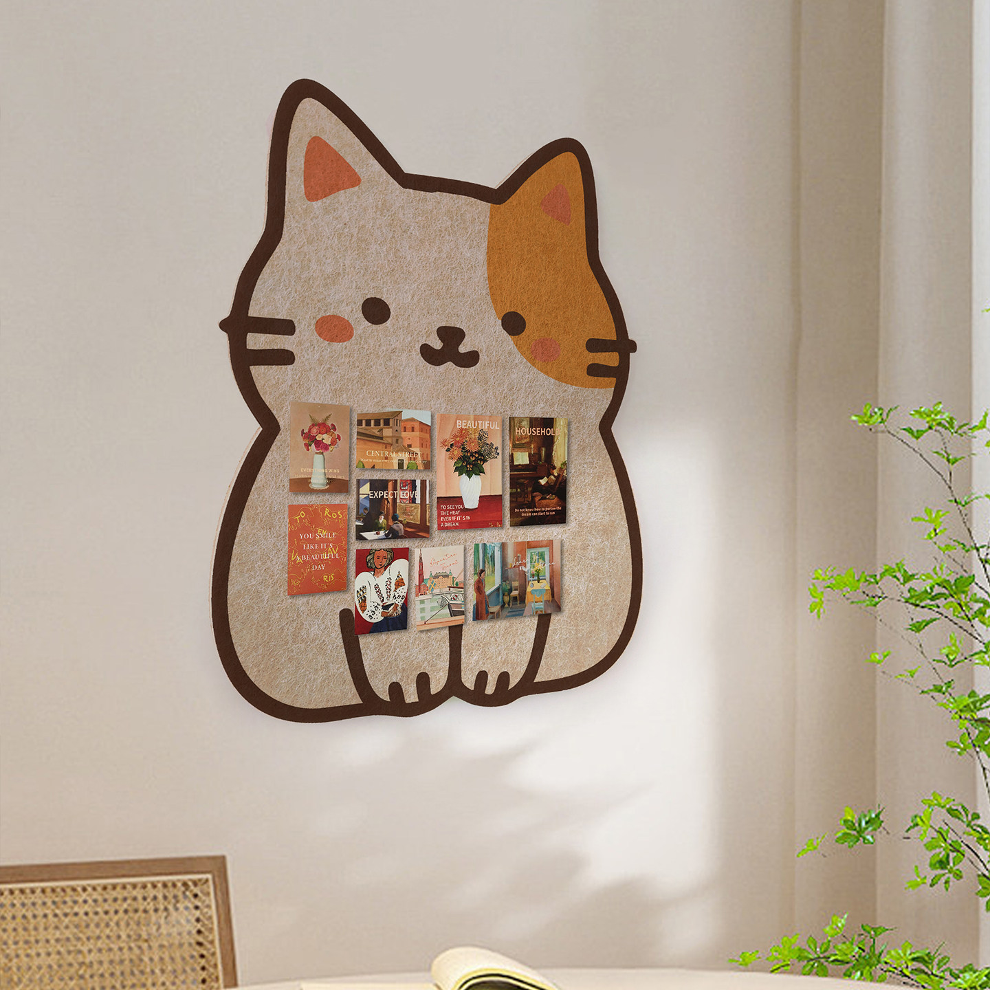 软萌拼色猫咪毛毡板照片墙儿童房墙面装饰创意留言板卧室展示墙贴,家居饰品,软装墙贴,淘宝优惠券,粉丝福利购,淘宝优惠卷