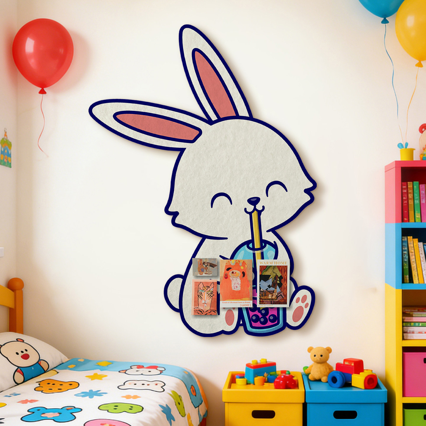 童趣风毛毡板兔子自粘墙贴展示墙背景板墙面布置装饰照片墙切切乐,家居饰品,软装墙贴,淘宝优惠券,粉丝福利购,淘宝优惠卷