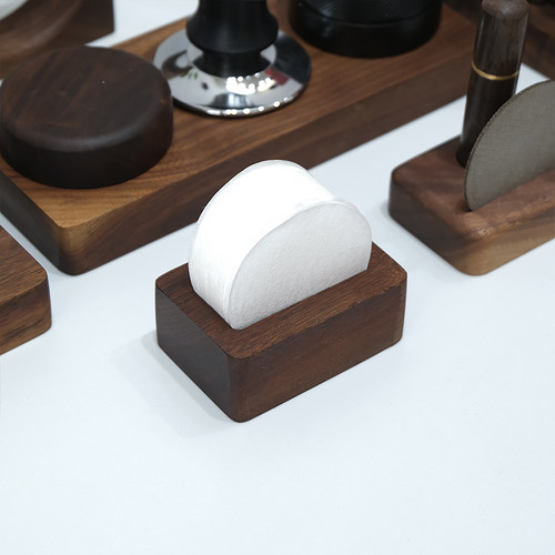 咖啡机手柄专用圆形粉碗滤纸515358mm二次分水摩卡壶滤纸收纳底座