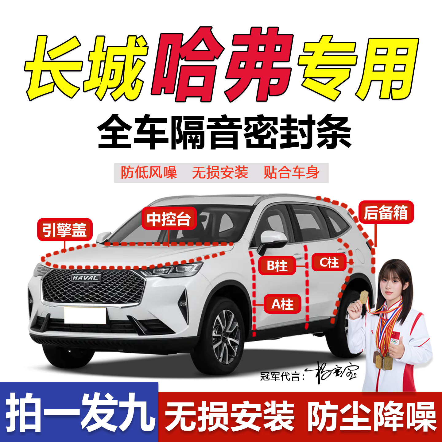 哈佛h6专用全系BC柱密封胶条