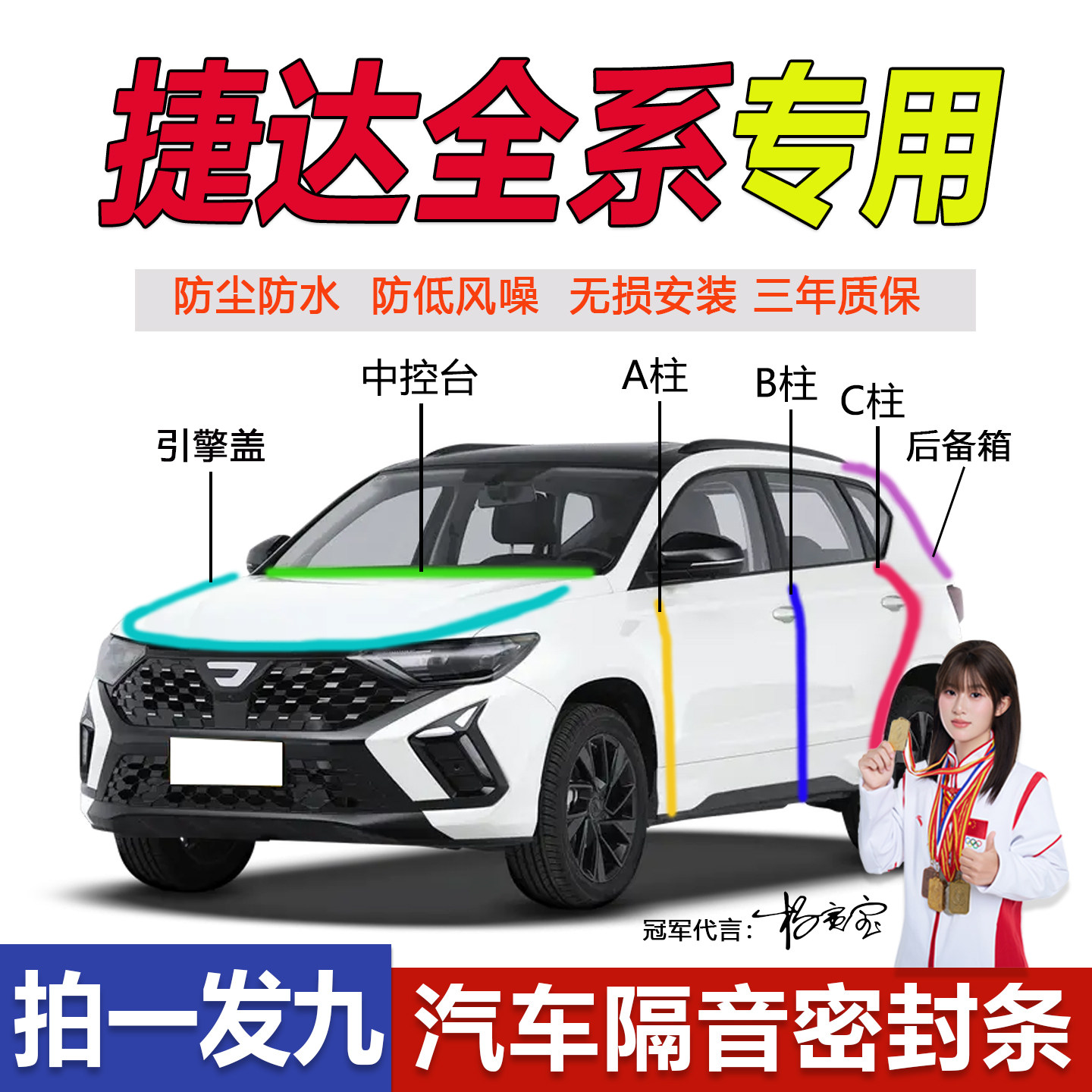 热销款捷达车门隔音防尘密封条