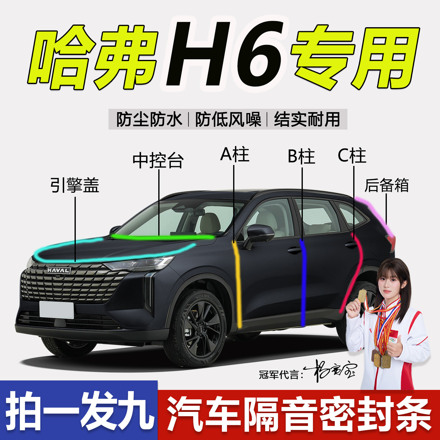 哈弗H6专用防尘防水降噪密封胶条