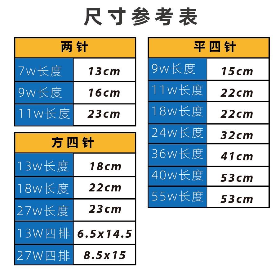 h型灯管四针三基2针u型荧光灯节能h管11瓦36W40w55w护眼台灯灯管