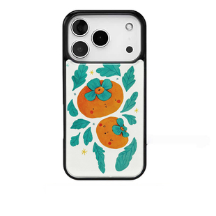 柿柿如意ins风适用苹果17promax手机壳iphone16pro新款13创意15pro黑边14pro滴胶12电镀银原创防摔