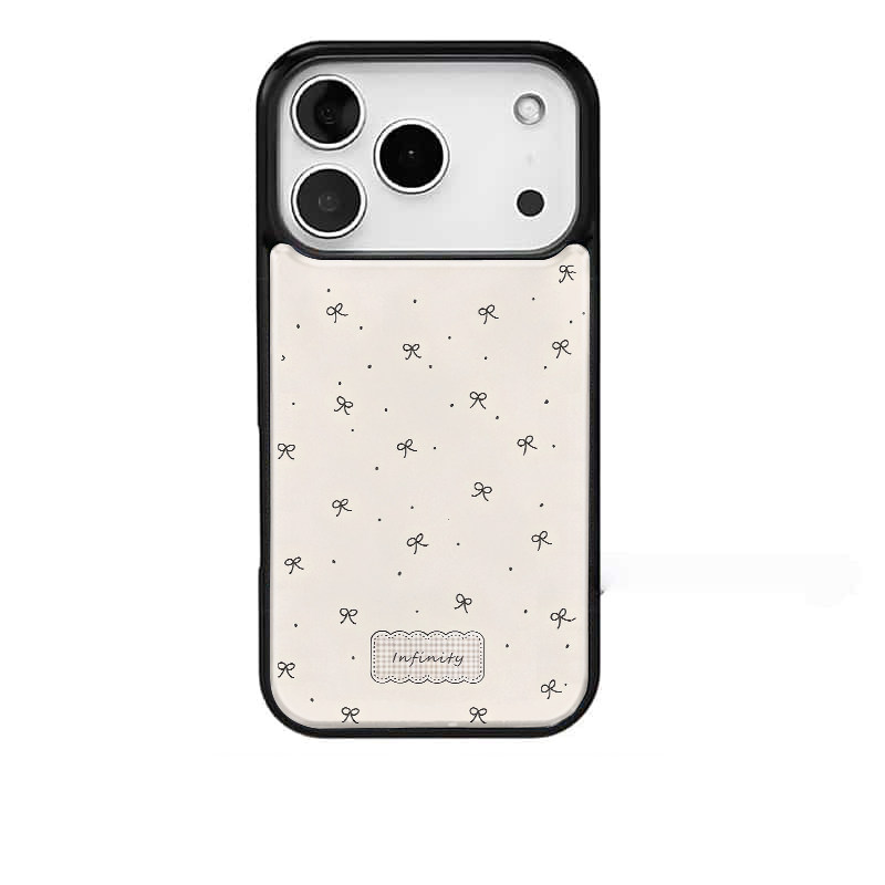 ins古早蝴蝶结标签少女适用苹果17promax手机壳iphone16pro新款13创意15pro黑边14pro滴胶12电镀银原创防摔