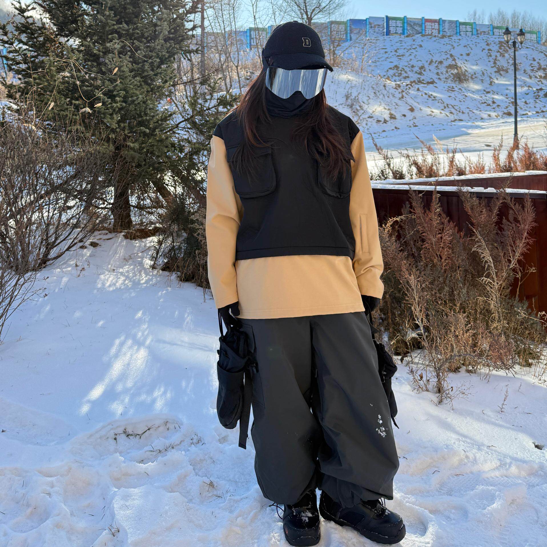 防水防风保暖滑雪卫衣加厚假马甲