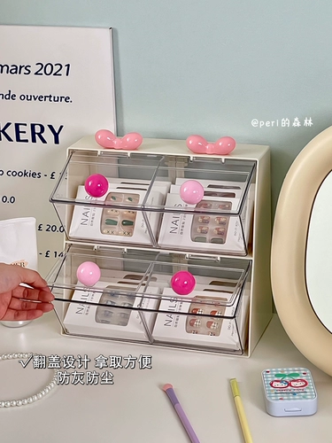 Настольная косметическая коробка для хранения, туалетный столик, косметическая губка, спонж, аксессуар для волос