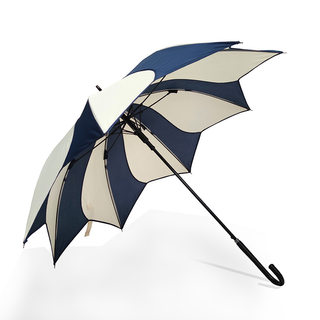 高档包邮新款雨伞女创意个性玉兰花花瓣伞晴雨两用自动包边蓝白长