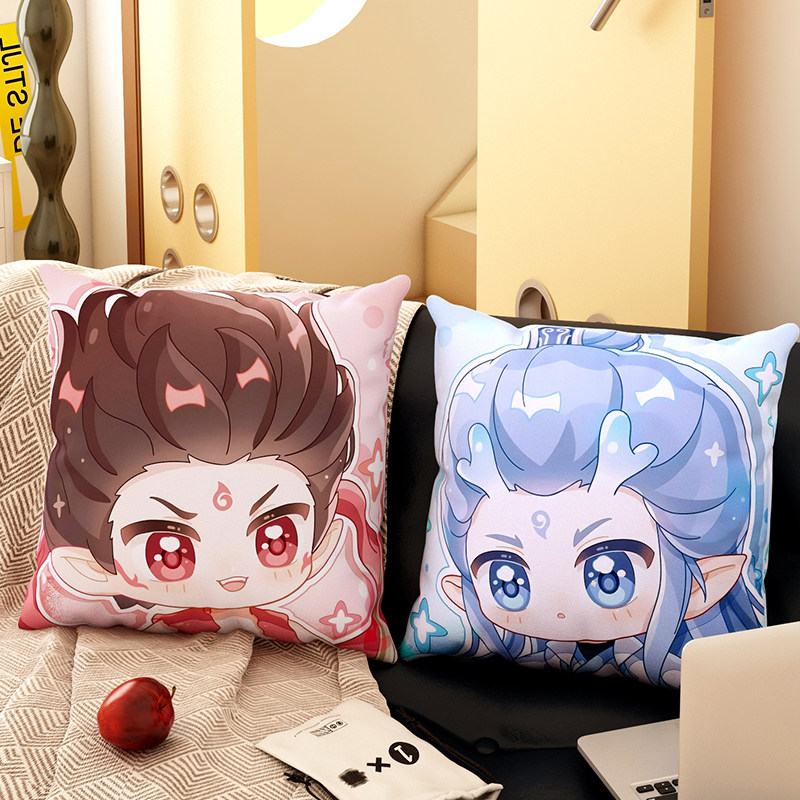 Q版哪咤抱枕卡通敖丙靠枕客厅沙发靠背垫学生午睡睡枕飘窗装饰物